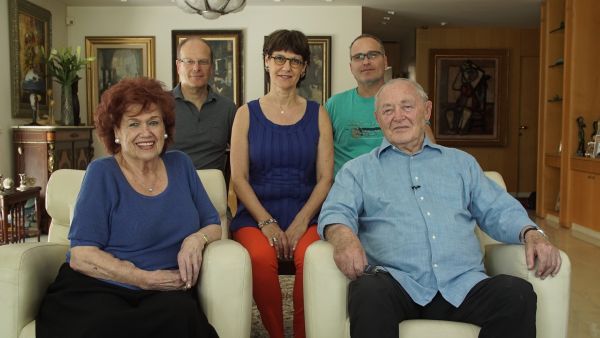 Nimrod 'Ziggy' Ariav surrounded by his family at the end of his interview. 