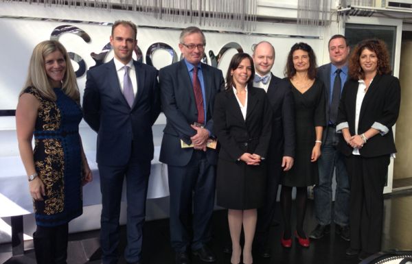 USC Shoah Foundation and ELTE representatives meet with the prime minister's office in Budapest.