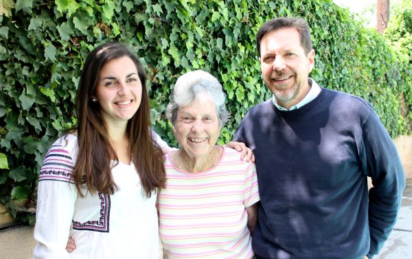 Marina with her grandmother Angela and father. Marina with her grandmother Angela and father.