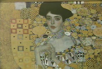 A poster of the famous Woman in Gold painting show in Maria Altmann's testimony. A poster of the famous Woman in Gold painting show in Maria Altmann's testimony.