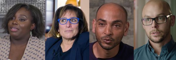 Chouna Lomponda, the communications director of the Jewish Museum of Belgium; Viviane Teitelbaum, member of the Brussels Parliament in Belgium; Abdelghani Merah, brother of Mohammed Merah, a terrorist who in 2012 killed seven people in France in a series