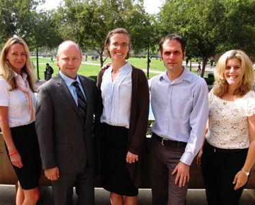 From left: Karen Jungblut, Director of Research and Documentation; Stephen D. Smith, Executive Director; Hannah Pollin-Galay; Dan Leshem, Associate Director of Academics &amp; Research; Kim Simon, Managing Director