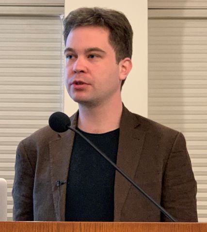 Lukas Meisel, the 2018-19 Greenberg Research Fellow at the USC Shoah Foundation Center for Advanced Genocide Research gives a public lecture at USC on Feb. 12.