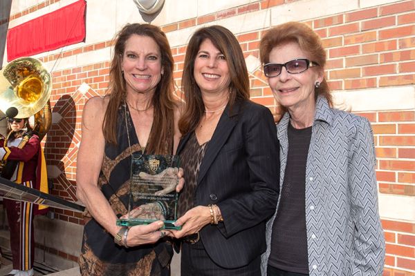 Donors Melinda Goldrich with Andrea Cayton and their mother. The Jona Goldrich Center for Digital Storytelling is named in their father's honor.