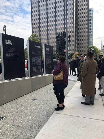 The IWalk takes users through the plaza’s “Six Pillars,” or plaques that memorialize the six million Jews who died in the Holocaust.