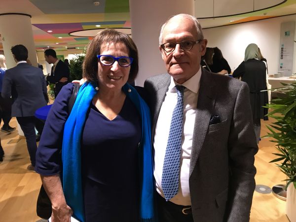Viviane Teitelbaum, Member, Brussels Parliament, and Jan Deboutte, head of the Belgian delegation to the International Holocaust Remembrance Alliance, at the launch conference in Belgium.