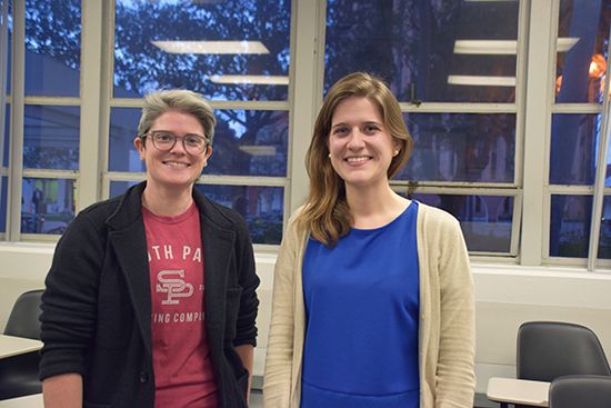 Teresa Walch, right, and USC Shoah Foundation Center for Advanced Genocide Research Academic Outreach and Research Program Officer S.J. Crasnow