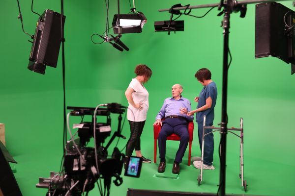 William Morgan takes a break during the filming of his Dimensions in Testimony interview.